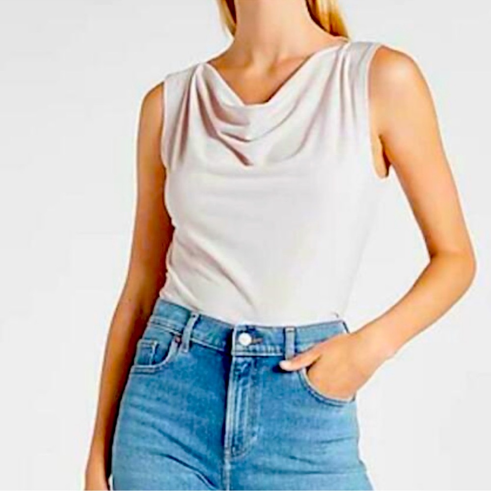 Express cowl neck flattering satin tank new without tags